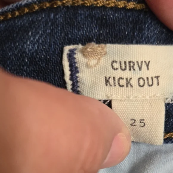 Madewell Curvy Kick Out High Rise Stretch Dark Wash Blue Jeans Size 25 - Picture 8 of 15